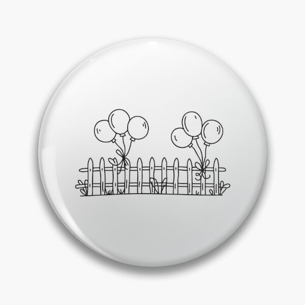 Item preview, Cluster of balloons fastened to a fence in doodle sketch designed and sold by rasagamastore.