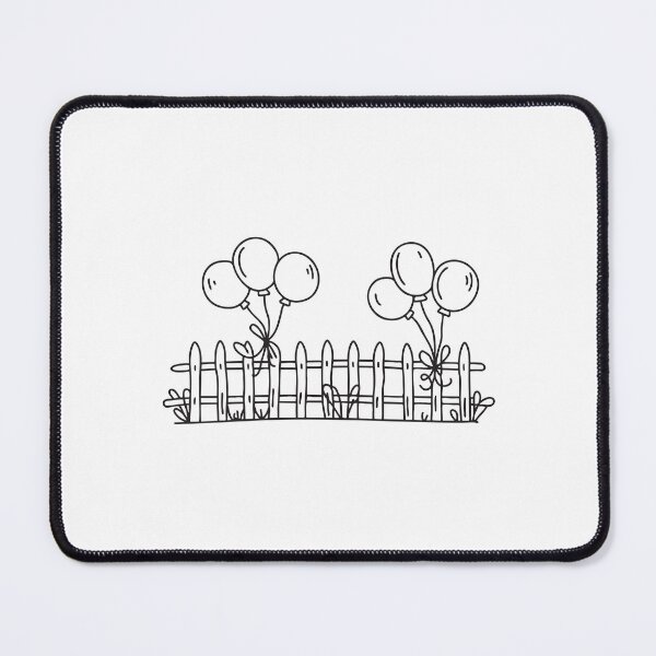 Item preview, Cluster of balloons fastened to a fence in doodle sketch designed and sold by rasagamastore.