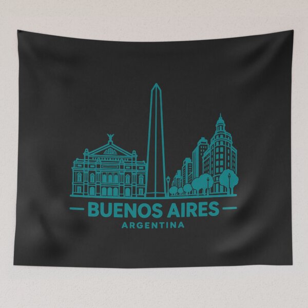 Item preview, Póster con el horizonte de Buenos Aires, Argentina (dibujo lineal) designed and sold by CMYKStudio.
