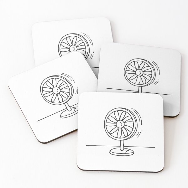 Item preview, Small fan wobbling on a desk in doodle sketch designed and sold by rasagamastore.