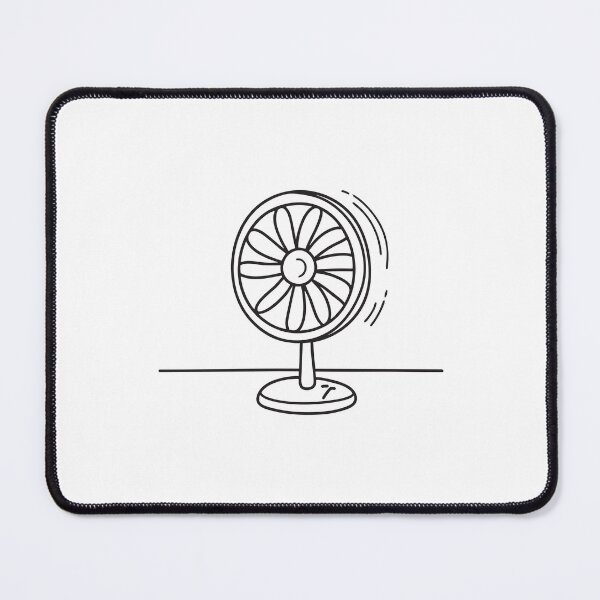 Aperçu de l'œuvre Petit ventilateur oscillant sur un bureau, croquis gribouillé créée et vendue par rasagamastore.