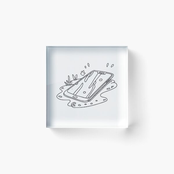 Item preview, Smartphone lying face down on a wet street in doodle sketch designed and sold by rasagamastore.