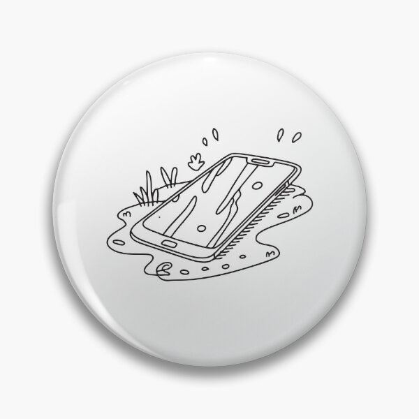 Item preview, Smartphone lying face down on a wet street in doodle sketch designed and sold by rasagamastore.