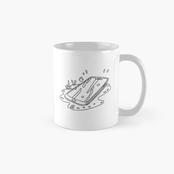 Item preview, Smartphone lying face down on a wet street in doodle sketch designed and sold by rasagamastore.
