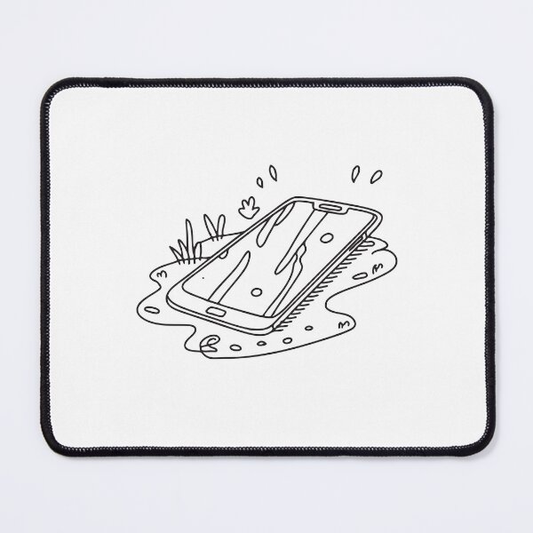 Item preview, Smartphone lying face down on a wet street in doodle sketch designed and sold by rasagamastore.