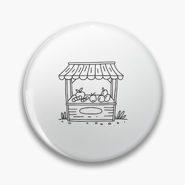 Item preview, Street market stall filled with assorted fruits in doodle sketch designed and sold by rasagamastore.