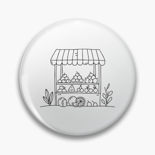 Item preview, Fruit stand packed with colorful produce in doodle sketch designed and sold by rasagamastore.