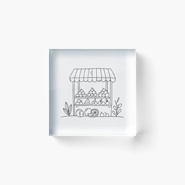 Item preview, Fruit stand packed with colorful produce in doodle sketch designed and sold by rasagamastore.