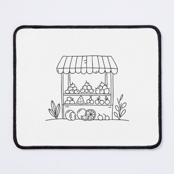 Item preview, Fruit stand packed with colorful produce in doodle sketch designed and sold by rasagamastore.
