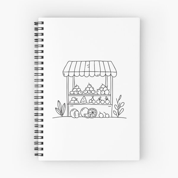 Item preview, Fruit stand packed with colorful produce in doodle sketch designed and sold by rasagamastore.