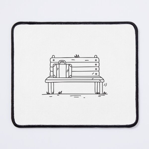 Item preview, Suitcase left unattended near a train bench in doodle sketch designed and sold by rasagamastore.
