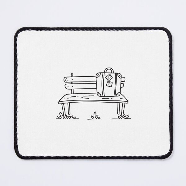 Item preview, Lonely suitcase sitting by a station bench in doodle sketch designed and sold by rasagamastore.