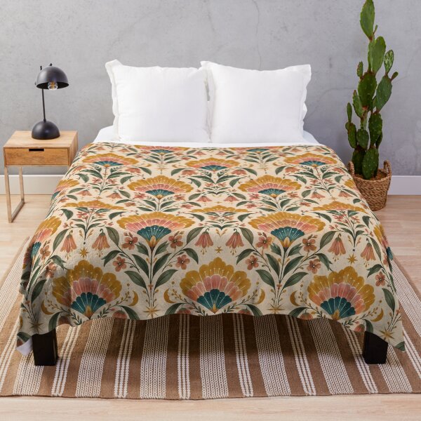 Item preview, Retro Wildflower Folk Art Pattern designed and sold by Sandy Beach Decor.