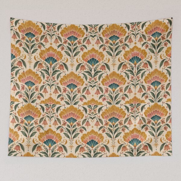 Item preview, Retro Wildflower Folk Art Pattern designed and sold by Sandy Beach Decor.