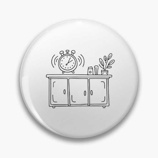 Item preview, Timer alarm shaking on a kitchen counter in doodle sketch designed and sold by rasagamastore.