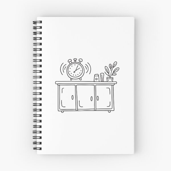 Item preview, Timer alarm shaking on a kitchen counter in doodle sketch designed and sold by rasagamastore.