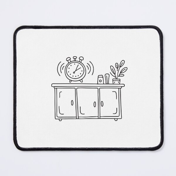 Item preview, Timer alarm shaking on a kitchen counter in doodle sketch designed and sold by rasagamastore.