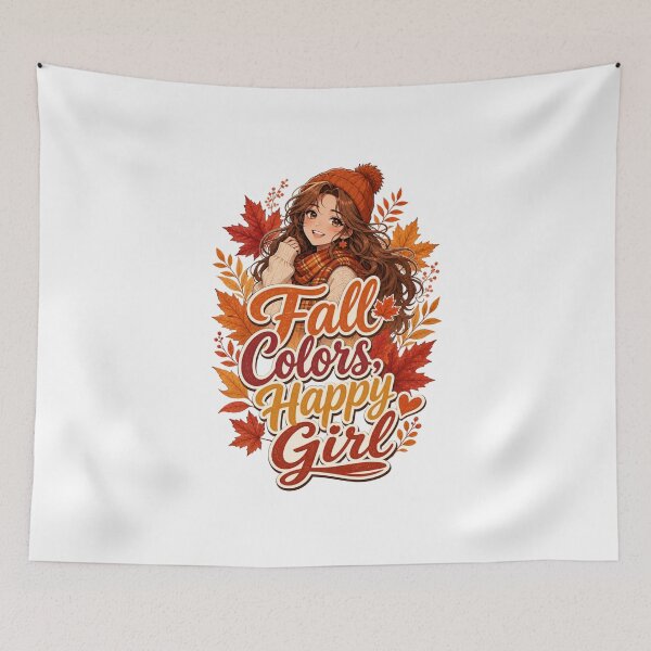 Item preview, Fall Colors, Happy Girl – Cute Autumn Leaves & Fall Foliage Design for Women designed and sold by PrintSparkDesigns.