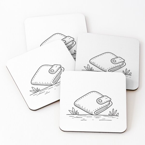 Item preview, Wallet lying on the sidewalk after being dropped in doodle sketch designed and sold by rasagamastore.