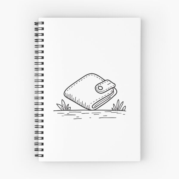Item preview, Wallet lying on the sidewalk after being dropped in doodle sketch designed and sold by rasagamastore.