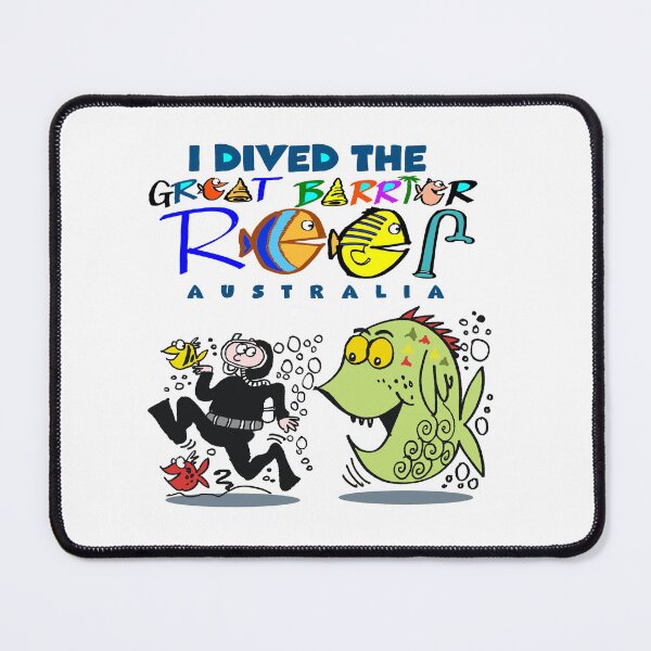 Item preview, Great Barrier Reef Australia Diving Cartoon Souvenir designed and sold by Al Benge - NZ & Australian Art.