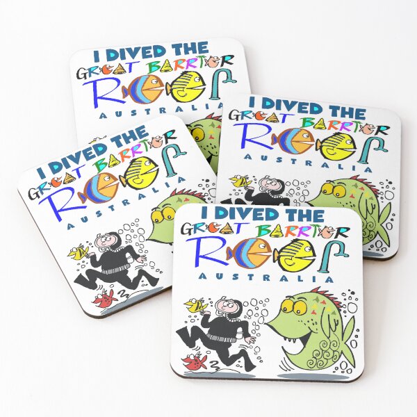 Item preview, Great Barrier Reef Australia Diving Cartoon Souvenir designed and sold by Al Benge - NZ & Australian Art.