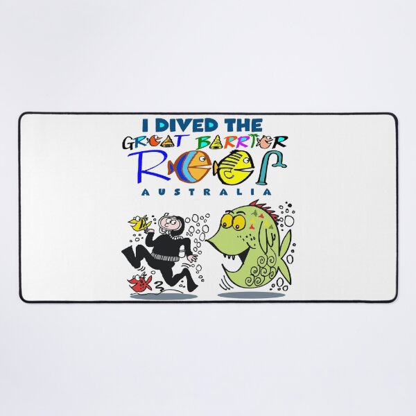Item preview, Great Barrier Reef Australia Diving Cartoon Souvenir designed and sold by Al Benge - NZ & Australian Art.