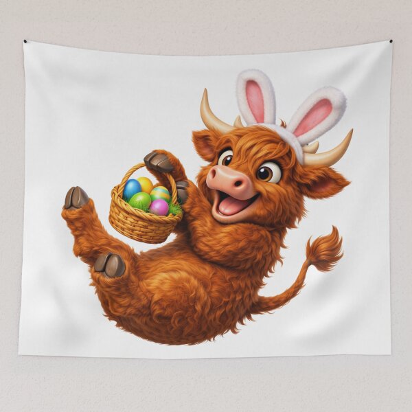 Item preview, Highland Cow Easter Bunny designed and sold by Sillytoe.