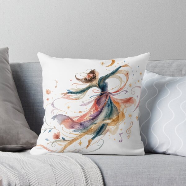 Item preview, Moonlit Melody Dancing Woman Watercolor Music Celestial Art Design designed and sold by inkoutninja.