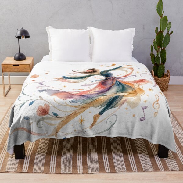 Item preview, Moonlit Melody Dancing Woman Watercolor Music Celestial Art Design designed and sold by inkoutninja.