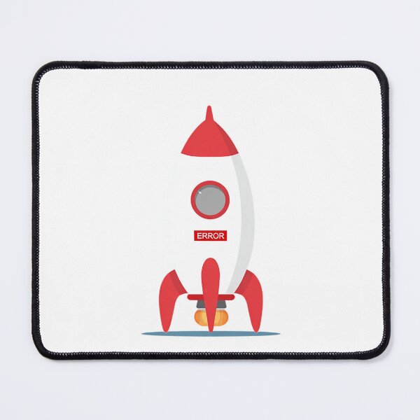 Item preview, Rocket Launch Failed – Red Error Message Rocket Illustration designed and sold by Alphakenon.