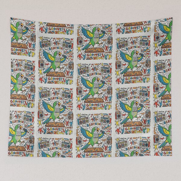 Item preview, Quaker Parrot Beatbox Artist designed and sold by PictoVibe.