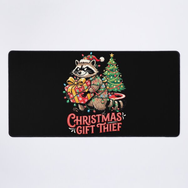 Item preview, Christmas Present Thief Raccoon Holiday Santa Hat Funny Mischief Design designed and sold by 519xdesign.