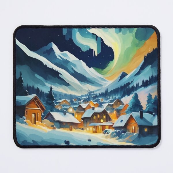Item preview, Northern Village Under Aurora Skies designed and sold by Gustavo Navarro.