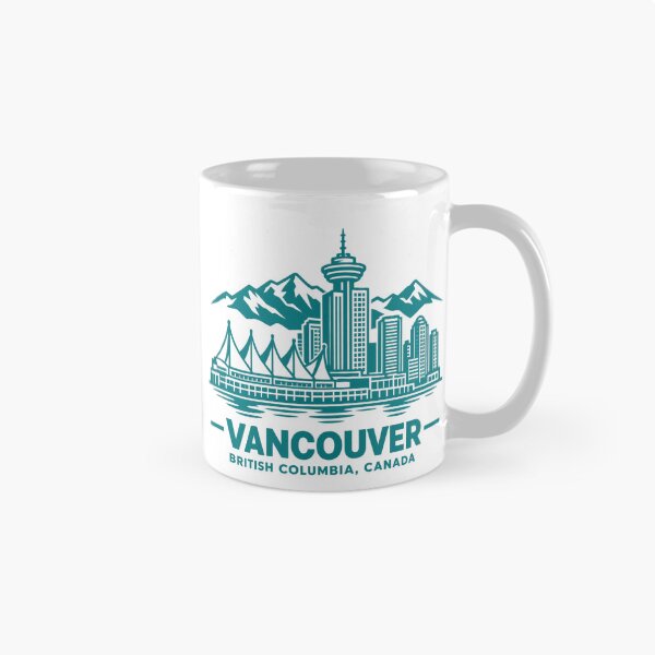 Item preview, Vancouver British Columbia Canada Line Art Skyline Poster designed and sold by CMYKStudio.