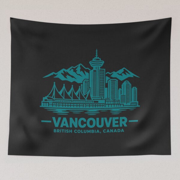 Item preview, Vancouver British Columbia Canada Line Art Skyline Poster designed and sold by CMYKStudio.