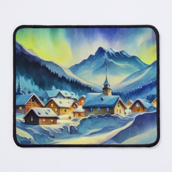 Item preview, Cozy Alpine Village in Snow designed and sold by Gustavo Navarro.