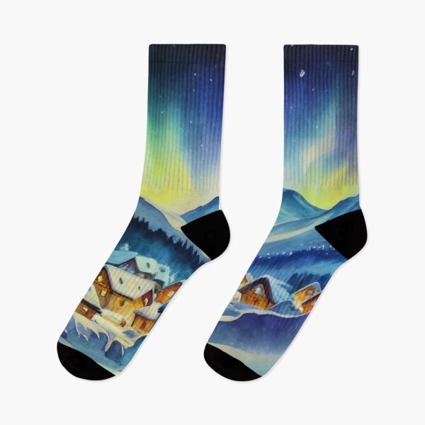 Item preview, Cozy Alpine Village in Snow designed and sold by Gustavo Navarro.