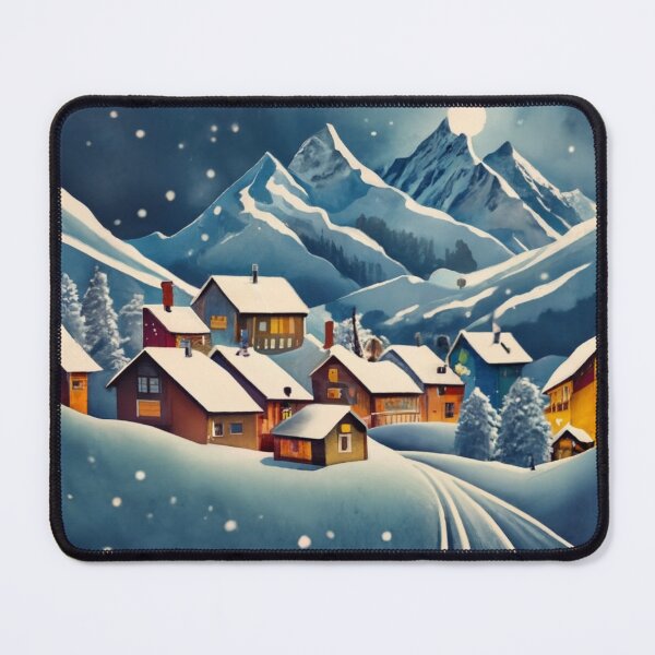 Item preview, Snowy Alpine Village Under Moonlight designed and sold by Gustavo Navarro.