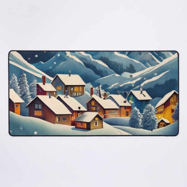 Item preview, Snowy Alpine Village Under Moonlight designed and sold by Gustavo Navarro.