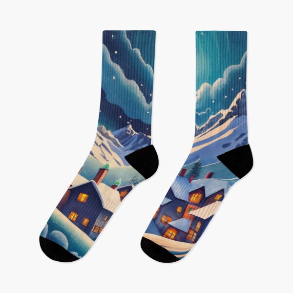 Item preview, Mountain Village Through Falling Snow designed and sold by Gustavo Navarro.