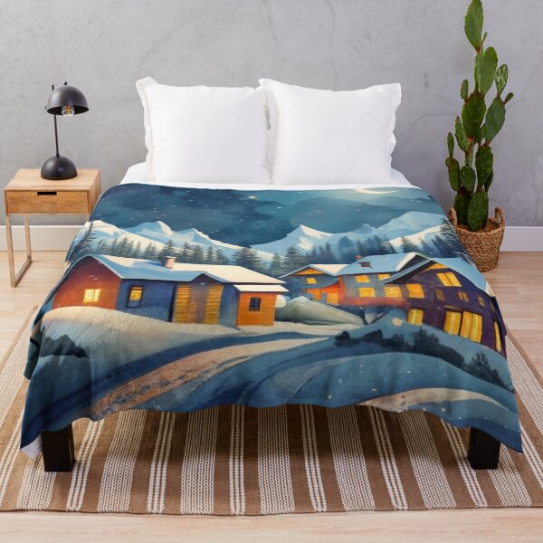 Item preview, Snowy Village Beneath Northern Lights designed and sold by Gustavo Navarro.