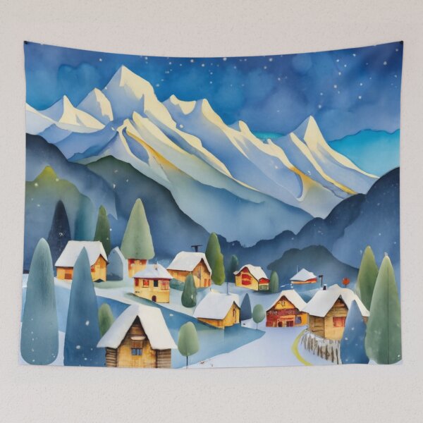 Item preview, Alpine Village on a Snowy Night designed and sold by Gustavo Navarro.