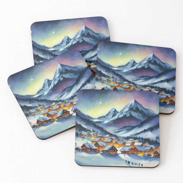 Item preview, Mountain Village in Blue Winter designed and sold by Gustavo Navarro.