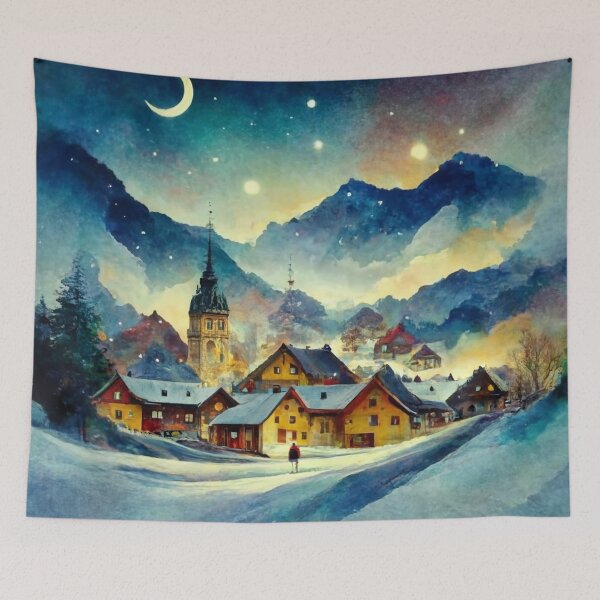 Item preview, Snow Covered Village in Pines designed and sold by Gustavo Navarro.