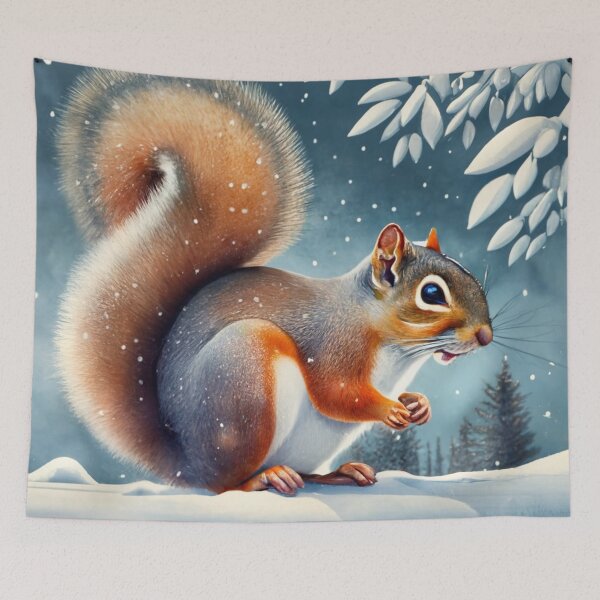 Item preview, Red Squirrel on a Snowy Branch designed and sold by Gustavo Navarro.