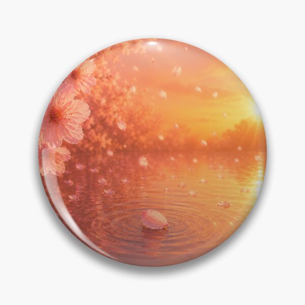 Item preview, Cherry Blossom Petal on Sunset Water Ripples designed and sold by LumiSakura.