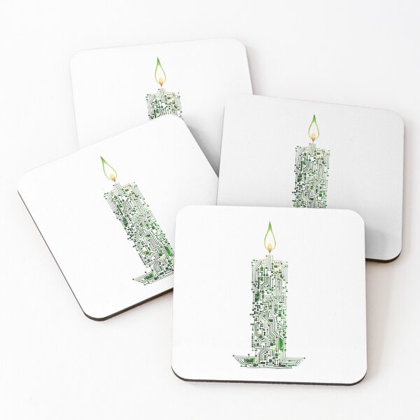 Item preview, Cyber Circuit Candle – Tech Flame Illustration designed and sold by Alphakenon.