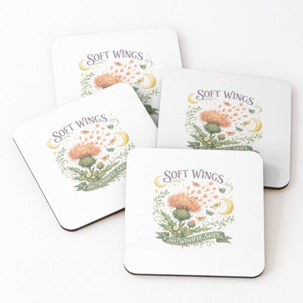 Item preview, Soft Wings and Wishful Skies Butterfly Thistle Celestial Cottagecore Art designed and sold by inkoutninja.