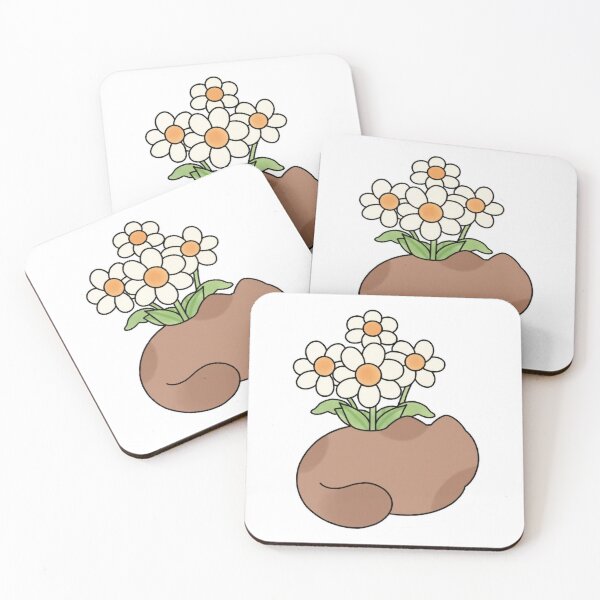 Item preview, Adorable brown cat-shaped vase with daisies designed and sold by Rohyadalim.